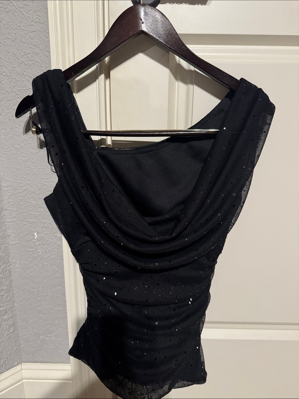 Sparkling Black One-Shoulder Evening top - Picture 2 of 2